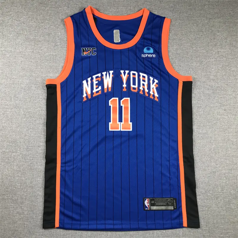 Camiseta Jalen Brunson #11 New York Knicks 2024 Azul City Edition Camiseta Jalen Brunson #11 New York Knicks 2024 Azul City Edition