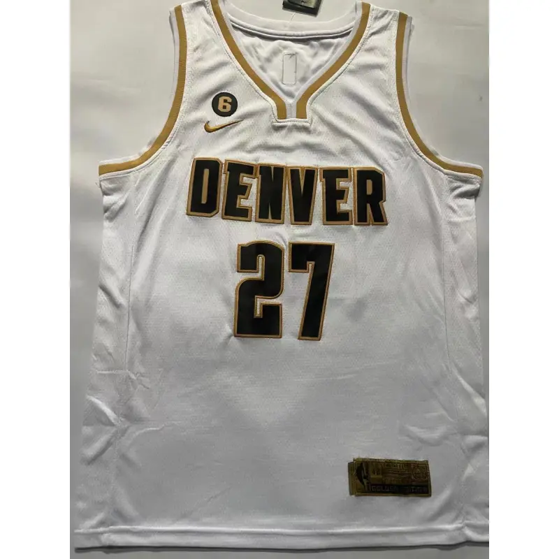 Camiseta Jamal Murray #27 Denver Nuggets Blanco/Oro