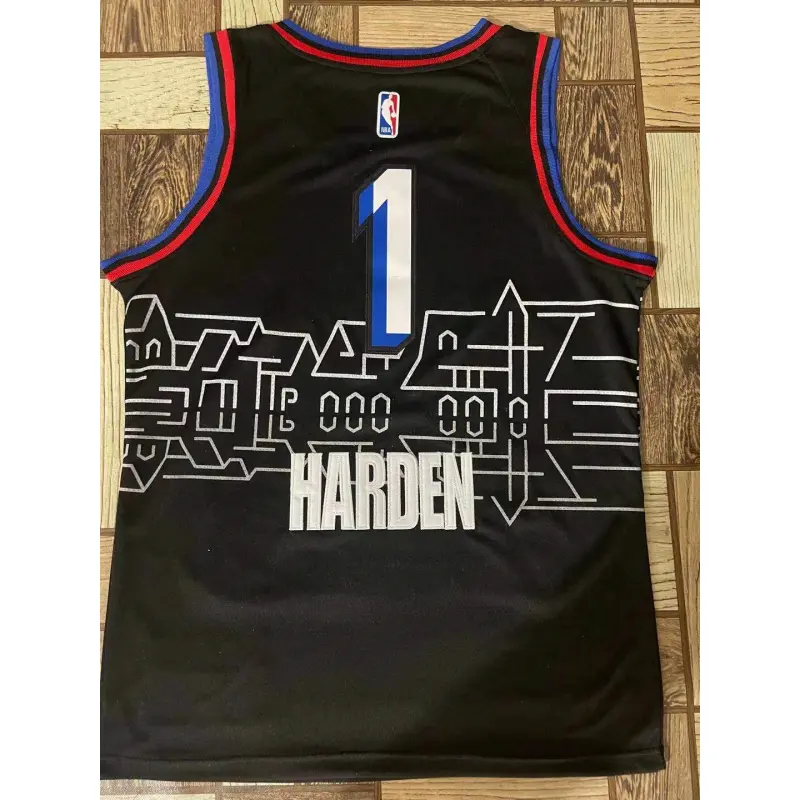 Camiseta James Harden #1 Philadelphia 76ers Negro Camiseta James Harden #1 Philadelphia 76ers Negro