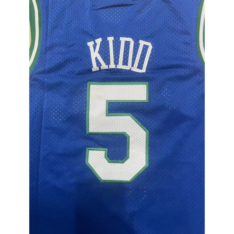 Camiseta Jason Kidd #5 Dallas Mavericks 1994 Azul Classic Edition