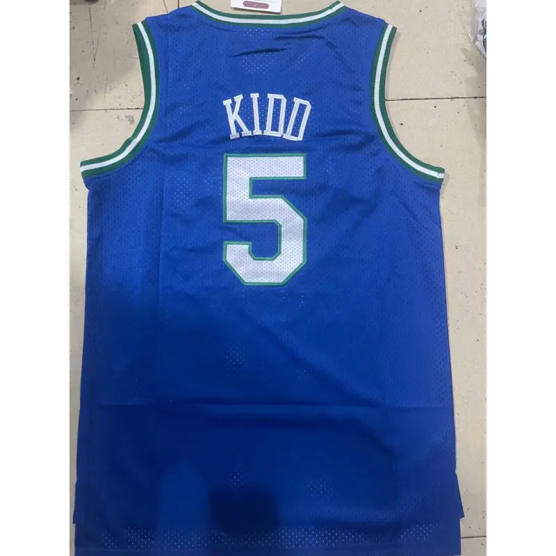 Camiseta Jason Kidd #5 Dallas Mavericks 1994 Azul Classic Edition