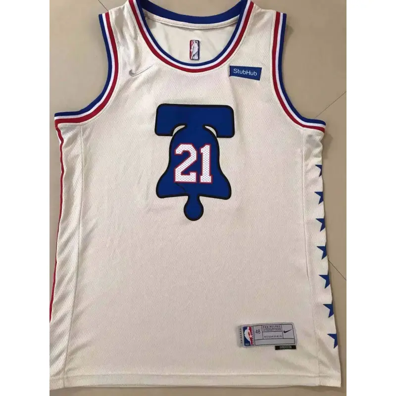 Camiseta Joel Embiid #21 Philadelphia 76ers Earned Edition Blanco