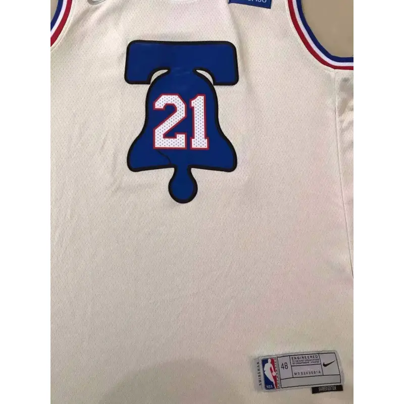 Camiseta Joel Embiid #21 Philadelphia 76ers Earned Edition Blanco