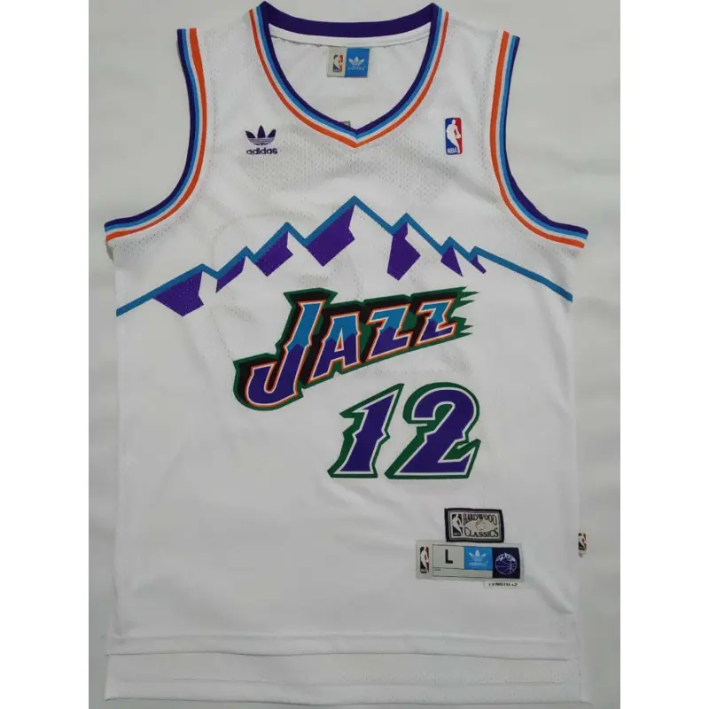 Camiseta John Stockton #12 Utah Jazz Blanco Classic Edition