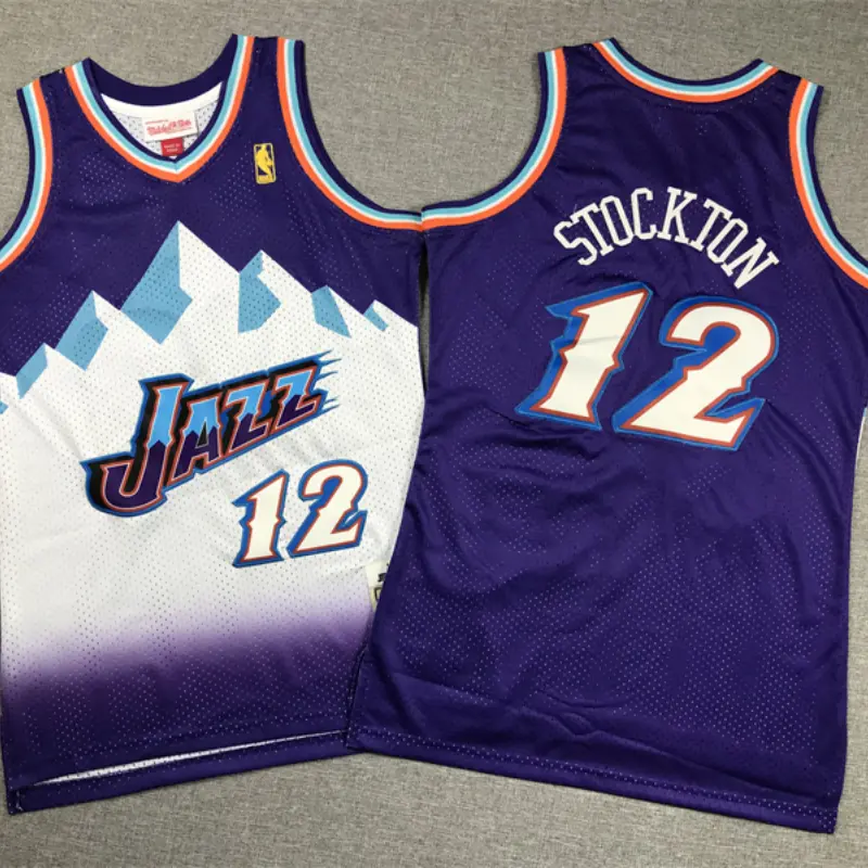 Camiseta John Stockton #12 Utah Jazz Morado Niño