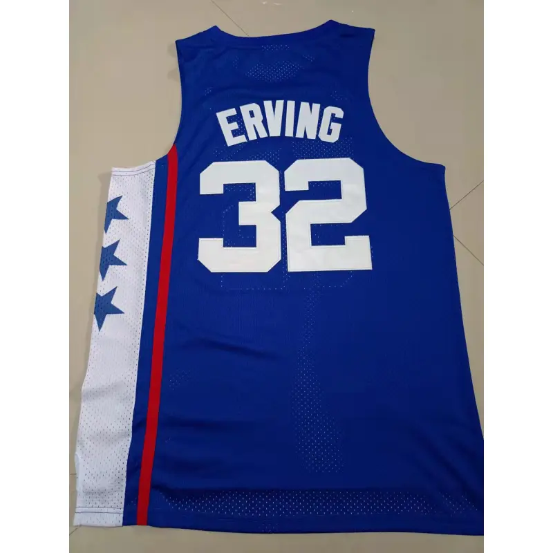 Camiseta Julius Erving #32 Brooklyn Nets Azul Classic Edition