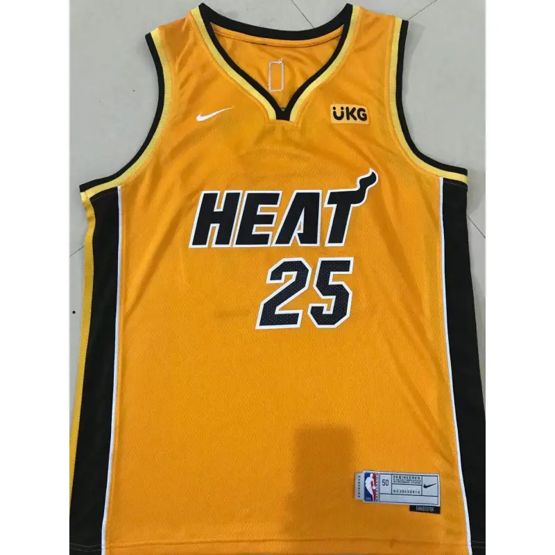 Camiseta Kendrick Nunn #25 Miami Heat 2025 Earned Edition Amarillo