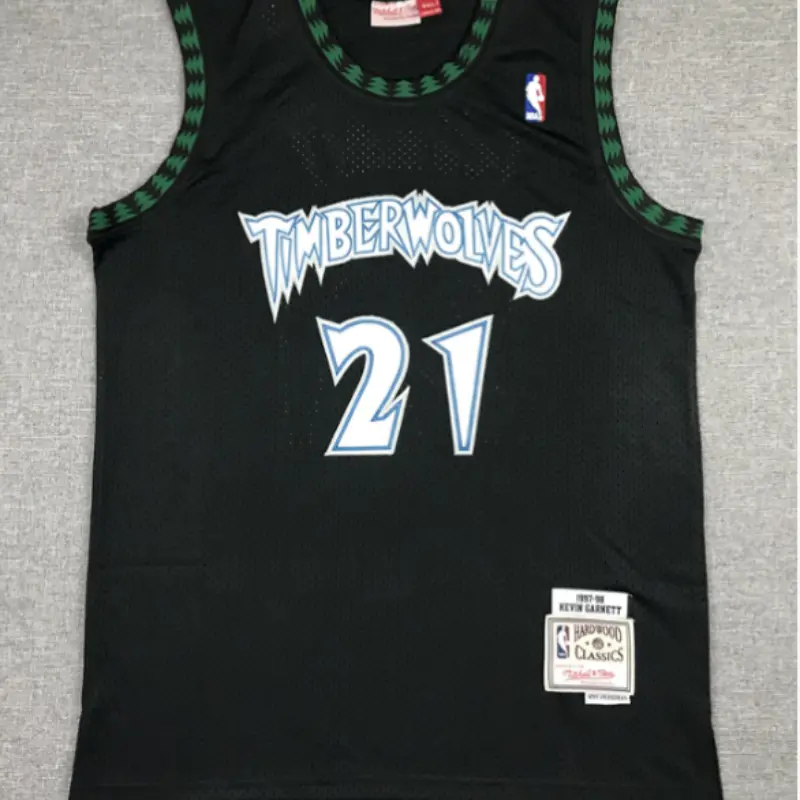 Camiseta Kevin Garnett #21 Minnesota Timberwolves Negro Classic
