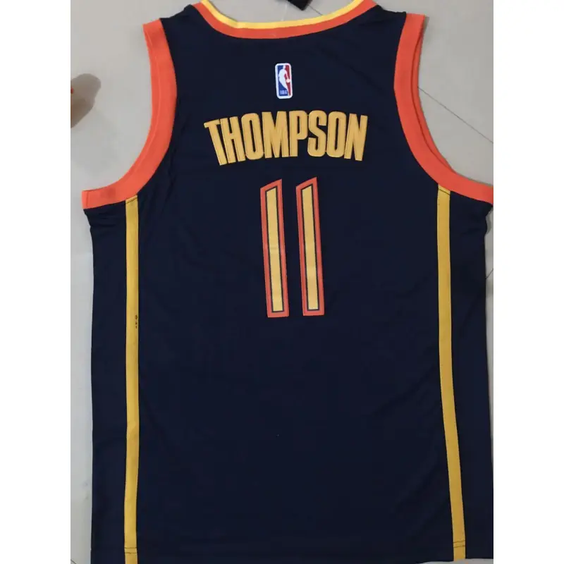 Camiseta Klay Thompson #11 Golden State Warriors 2021 Azul Marino City Edition Camiseta Klay Thompson #11 Golden State Warriors 2021 Azul Marino City Edition