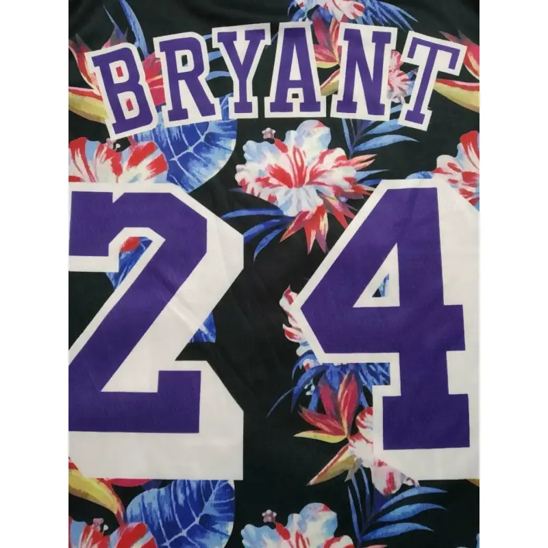 Camiseta Kobe Bryant #24 Los Angeles Lakers 2007 Negro Floral Edition Camiseta Kobe Bryant #24 Los Angeles Lakers 2007 Negro Floral Edition