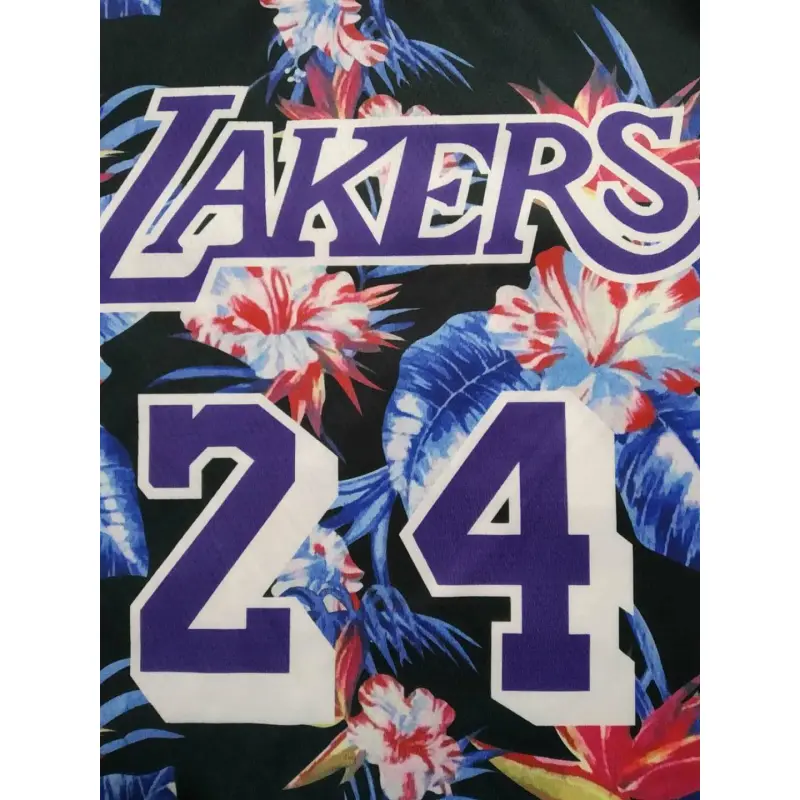 Camiseta Kobe Bryant #24 Los Angeles Lakers 2007 Negro Floral Edition Camiseta Kobe Bryant #24 Los Angeles Lakers 2007 Negro Floral Edition