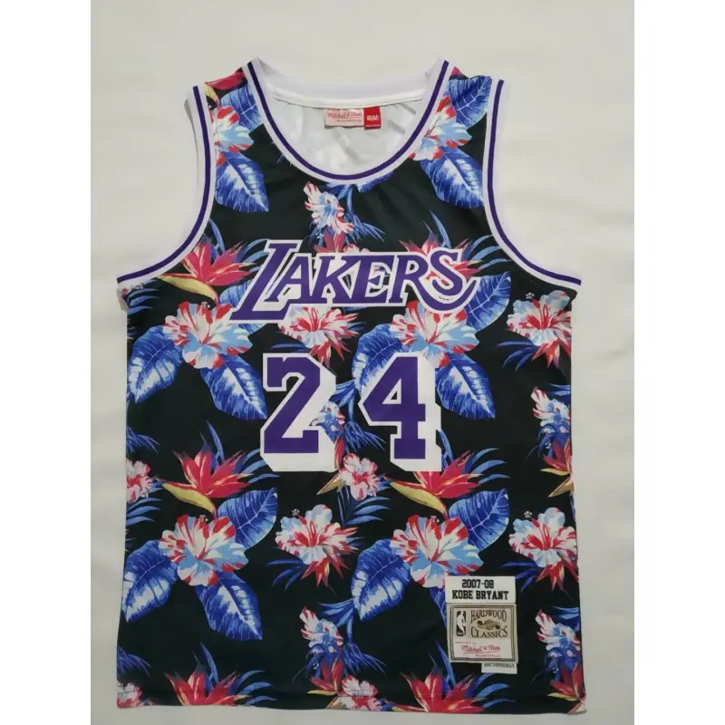 Camiseta Kobe Bryant #24 Los Angeles Lakers 2007 Negro Floral Edition
