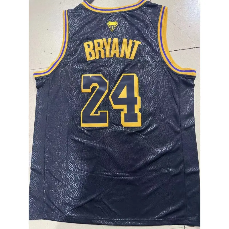Camiseta Kobe Bryant #8/24 Los Angeles Lakers 2025 Negro con Estampado De Serpiente