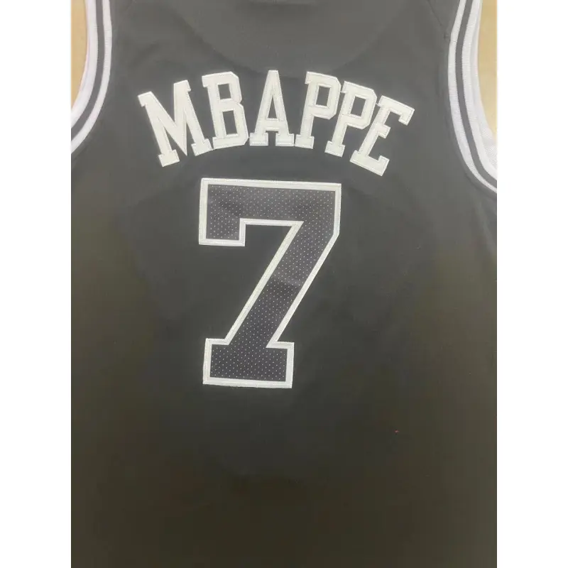 Camiseta Kylian Mbappe PSG x Jordan #7 Paris Basketba Negro Camiseta Kylian Mbappe PSG x Jordan #7 Paris Basketba Negro