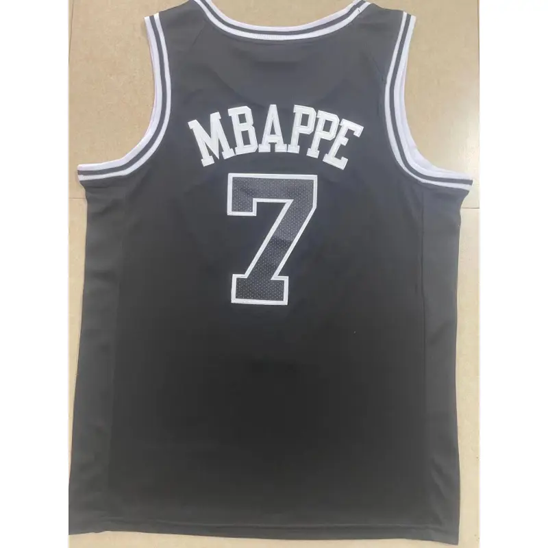 Camiseta Kylian Mbappe PSG x Jordan #7 Paris Basketba Negro Camiseta Kylian Mbappe PSG x Jordan #7 Paris Basketba Negro