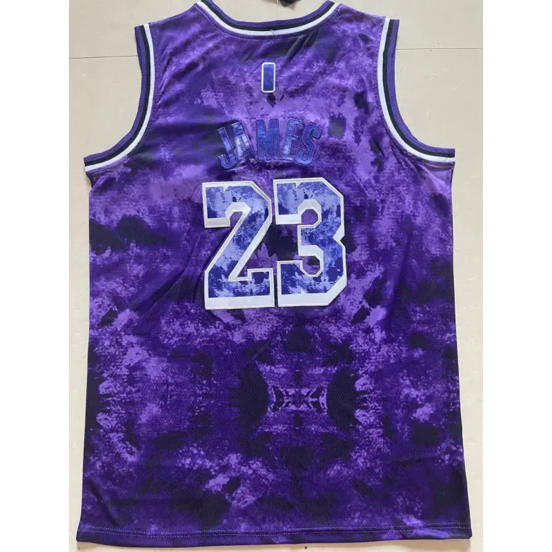 Camiseta Lebron James #23 Los Angeles Lakers 2024 Morado Estampado City Edition Camiseta Lebron James #23 Los Angeles Lakers 2024 Morado Estampado City Edition