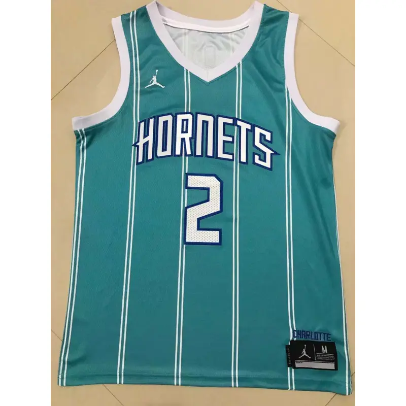Camiseta Lonzo Ball #2 Charlotte Hornets 2021 Azul Claro Camiseta Lonzo Ball #2 Charlotte Hornets 2021 Azul Claro