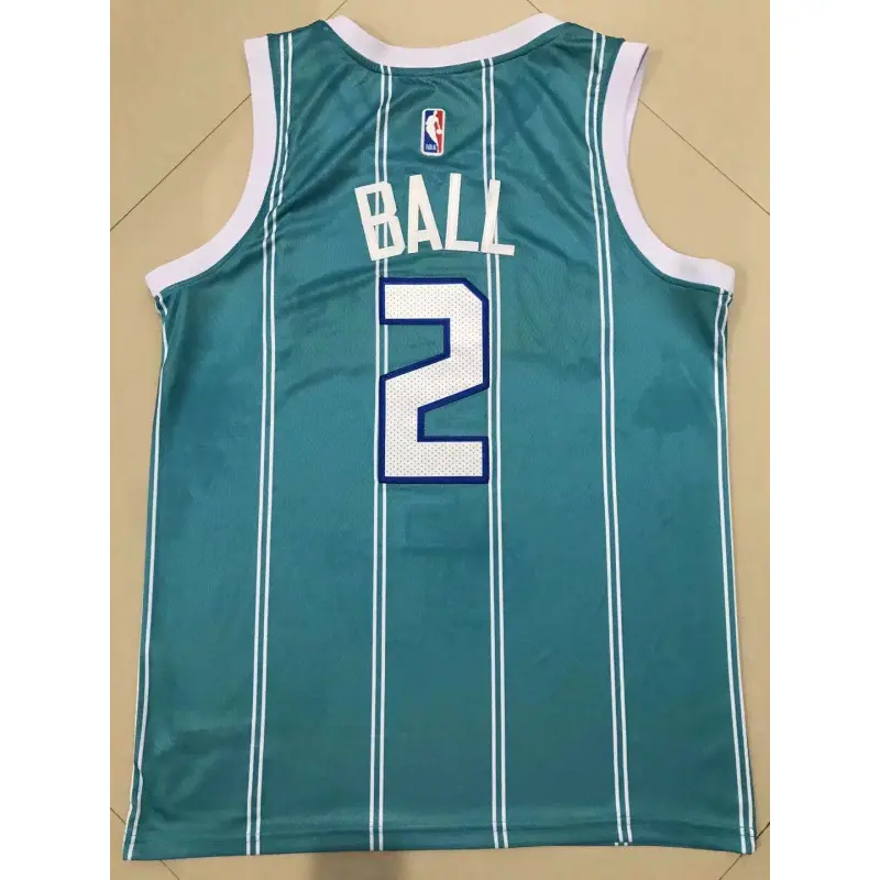 Camiseta Lonzo Ball #2 Charlotte Hornets 2021 Azul Claro Camiseta Lonzo Ball #2 Charlotte Hornets 2021 Azul Claro