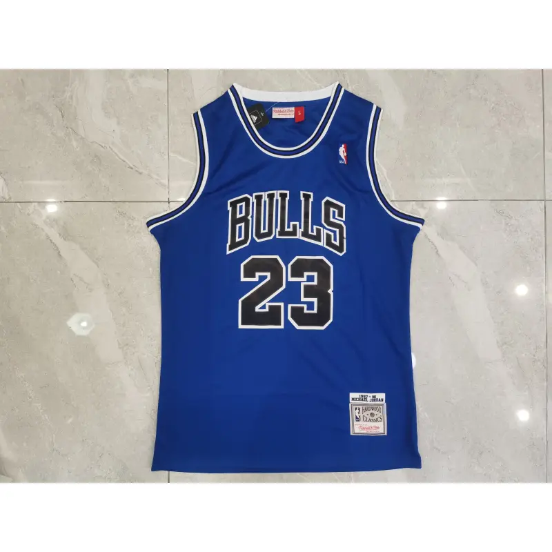 Camiseta Michael Jordan #23 Chicago Bulls 1997 Azul Classic Edition Camiseta Michael Jordan #23 Chicago Bulls 1997 Azul Classic Edition