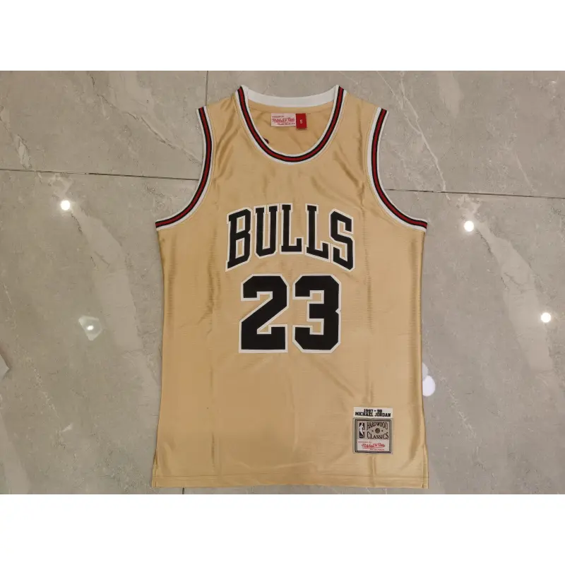 Camiseta Michael Jordan #23 Chicago Bulls 1997 Dorado 