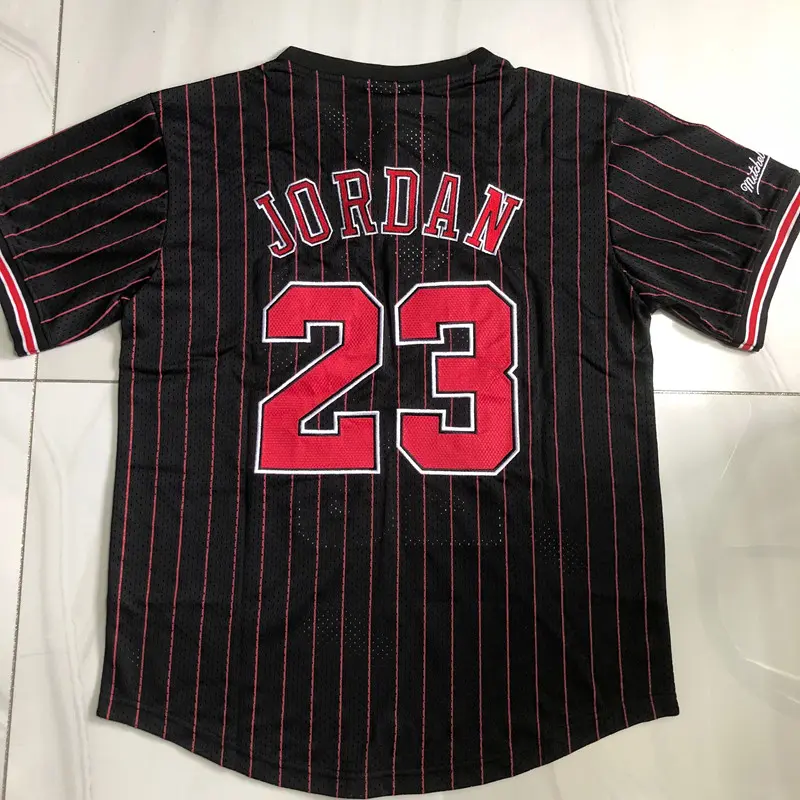 Camiseta Michael Jordan #23 Chicago Bulls Negro Con Rayas Manga Corta Camiseta Michael Jordan #23 Chicago Bulls Negro Con Rayas Manga Corta