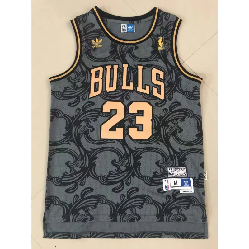Camiseta Michael Jordan #23 Chicago Bulls Negro Dorado Retro Limited Edition