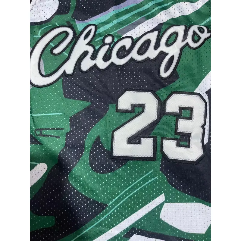 Camiseta Michael Jordan #23 Chicago Bulls Verde Estampado Retro Camiseta Michael Jordan #23 Chicago Bulls Verde Estampado Retro