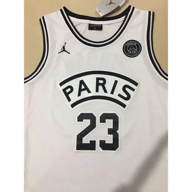 Camiseta Michael Jordan #23 Paris Basketbal Blanco Camiseta Michael Jordan #23 Paris Basketbal Blanco