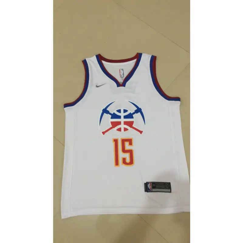 Camiseta Nikola Jokić #15 Denver Nuggets Blanco Edición de Moda