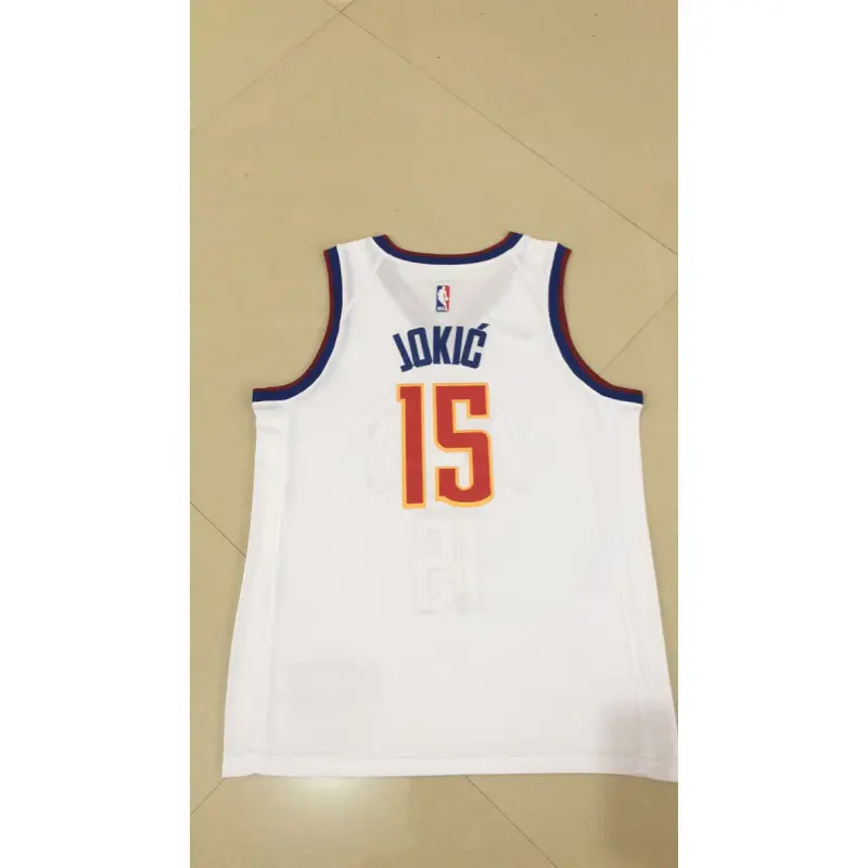 Camiseta Nikola Jokić #15 Denver Nuggets Blanco Edición de Moda Camiseta Nikola Jokić #15 Denver Nuggets Blanco Edición de Moda