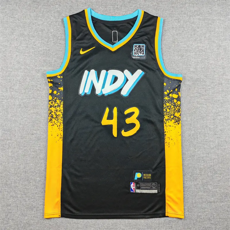 Camiseta Pascal Siakam #43 Indiana Pacers 2024 Negro City Edition