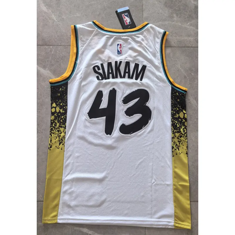 Camiseta Pascal Siakam #43 Indiana Pacers Blanco City Edition Camiseta Pascal Siakam #43 Indiana Pacers Blanco City Edition