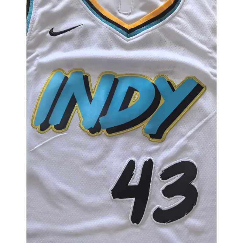 Camiseta Pascal Siakam #43 Indiana Pacers Blanco City Edition Camiseta Pascal Siakam #43 Indiana Pacers Blanco City Edition