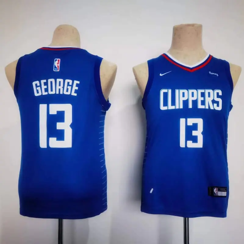 Camiseta Paul George #13 Los Angeles Clippers Azul Niño