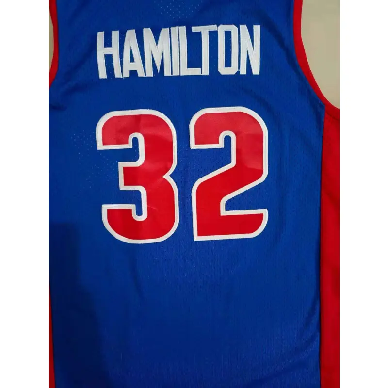 Camiseta Richard Hamilton #32 Detroit Pistons 2003 Azul/Rojo Camiseta Richard Hamilton #32 Detroit Pistons 2003 Azul/Rojo