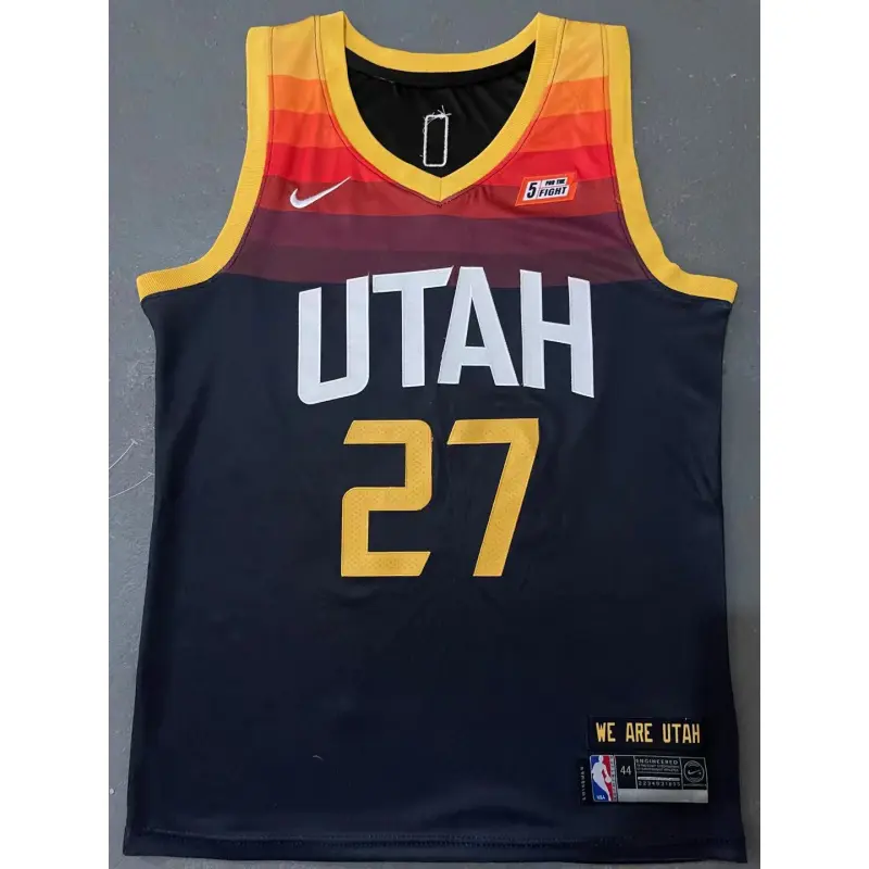 Camiseta Rudy Gobert #27 Utah Jazz 2021 Negro City Edition