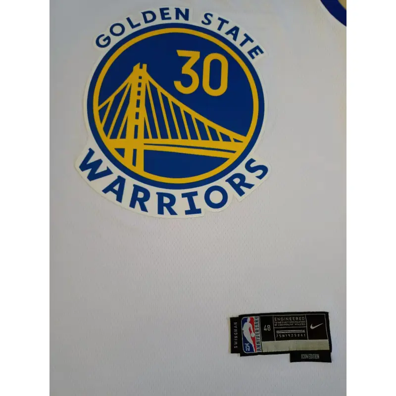 Camiseta Stephen Curry #30 Golden State Warriors Logo Diamante Blanco Camiseta Stephen Curry #30 Golden State Warriors Logo Diamante Blanco