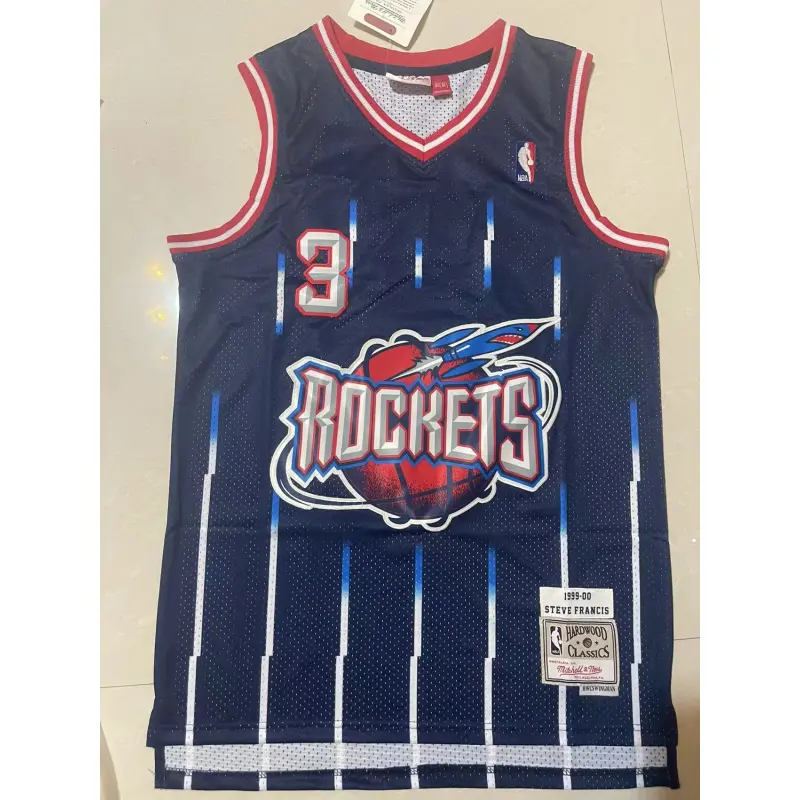 Camiseta Steve Francis #3 Houston Rockets Azul Oscuro
