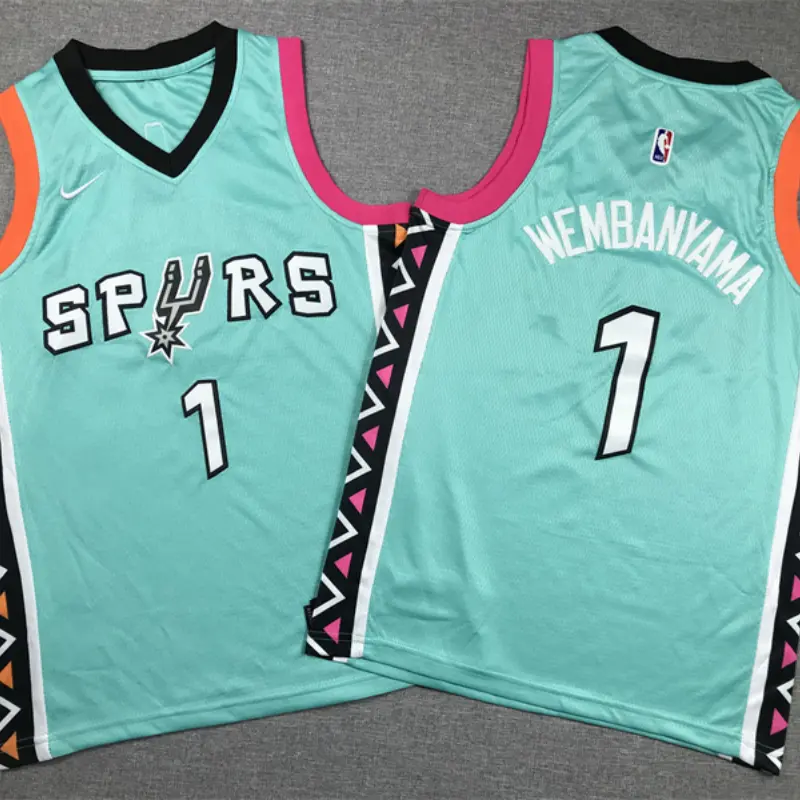 Camiseta Victor Wembanyama #1 San Antonio Spurs 2023 Verde City Edition Niño