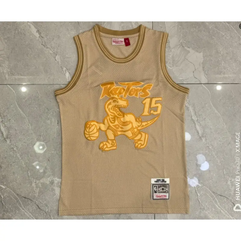 Camiseta Vince Carter #15 Toronto Raptors 1998-99 Oro Classic Edition