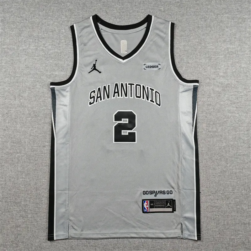Camiseta Dylan Harper #2 San Antonio Spurs 2026 Gris Statement Edition