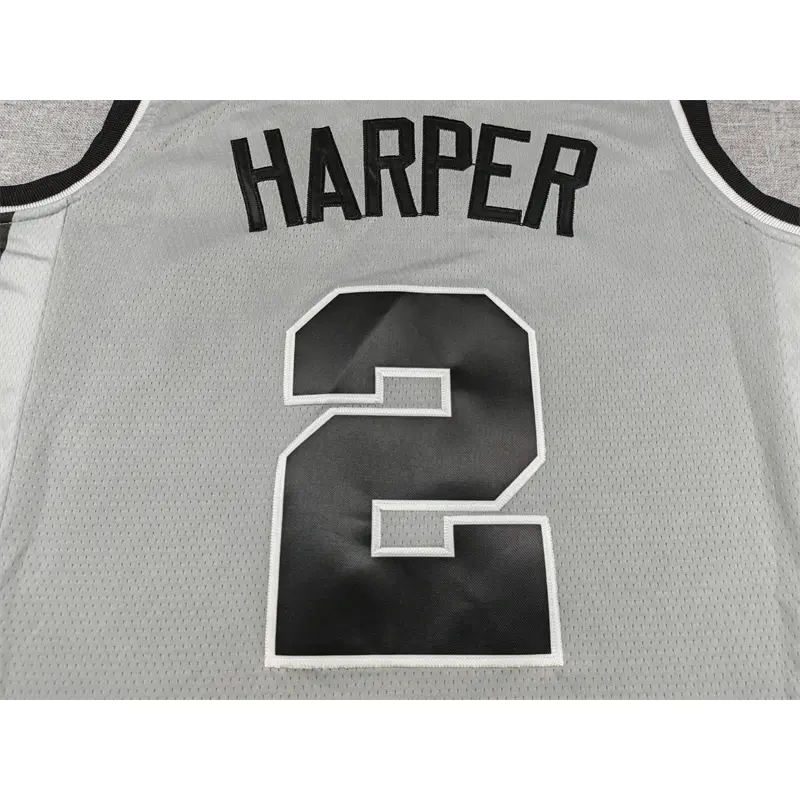 Camiseta Dylan Harper #2 San Antonio Spurs 2026 Gris Statement Edition