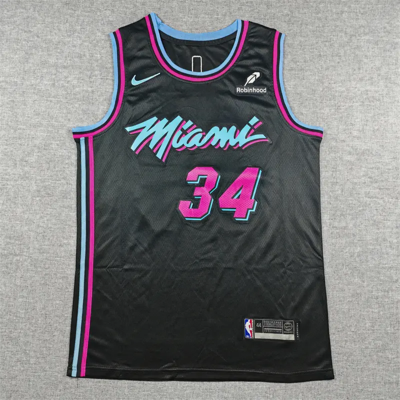 Camiseta Giannis Antetokounmpo #34 Miami Heat Negro City Edition