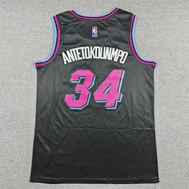 Camiseta Giannis Antetokounmpo #34 Miami Heat Negr..