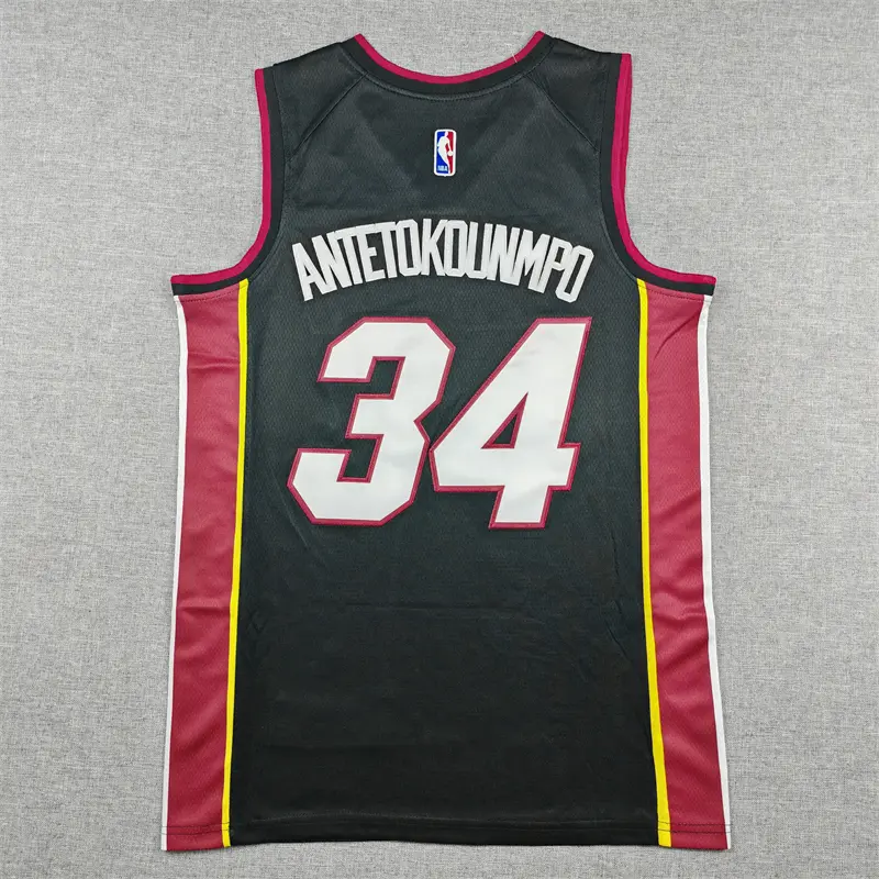 Camiseta Giannis Antetokounmpo #34 Miami Heat Negr..