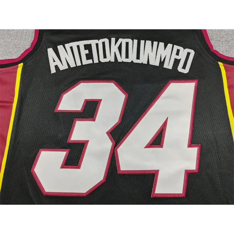Camiseta Giannis Antetokounmpo #34 Miami Heat Negro Statement Edition