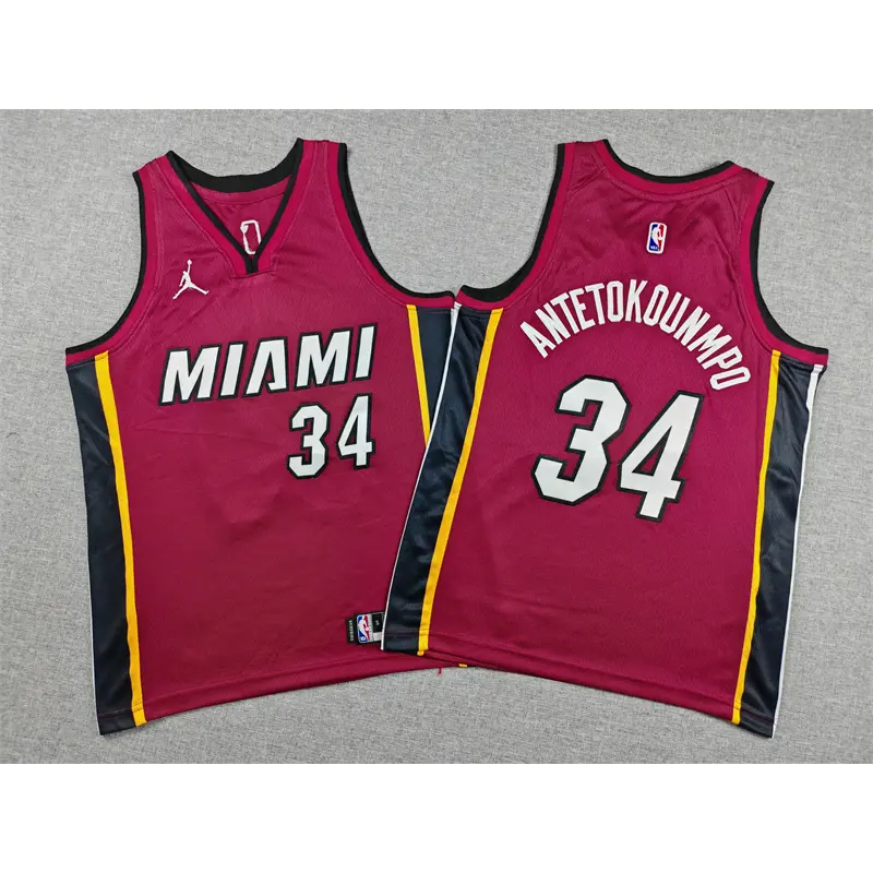 Camiseta Giannis Antetokounmpo #34 Miami Heat Rojo Statement Edition Niño