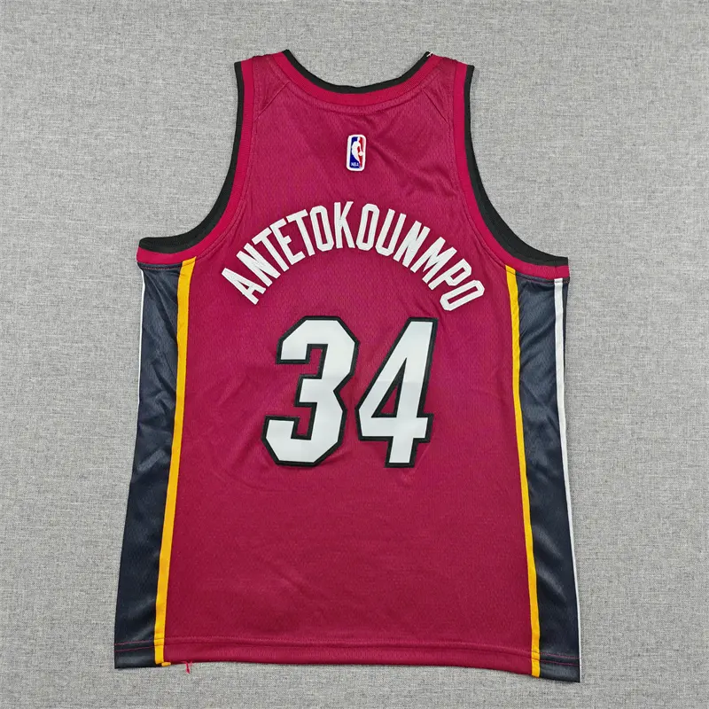 Camiseta Giannis Antetokounmpo #34 Miami Heat Rojo Statement Edition Niño