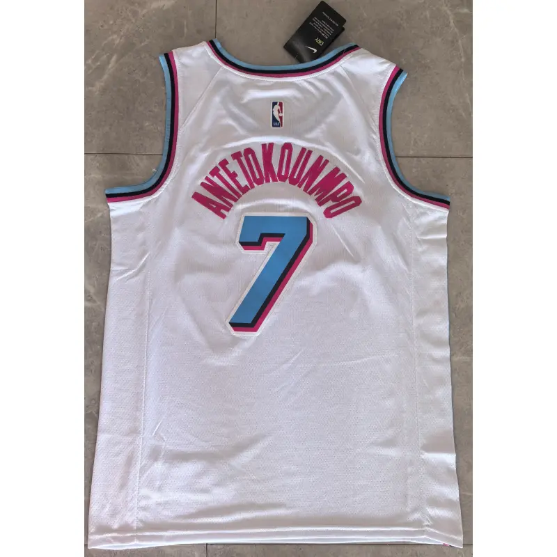Camiseta Giannis Antetokounmpo #7 Miami Heat Blanc..