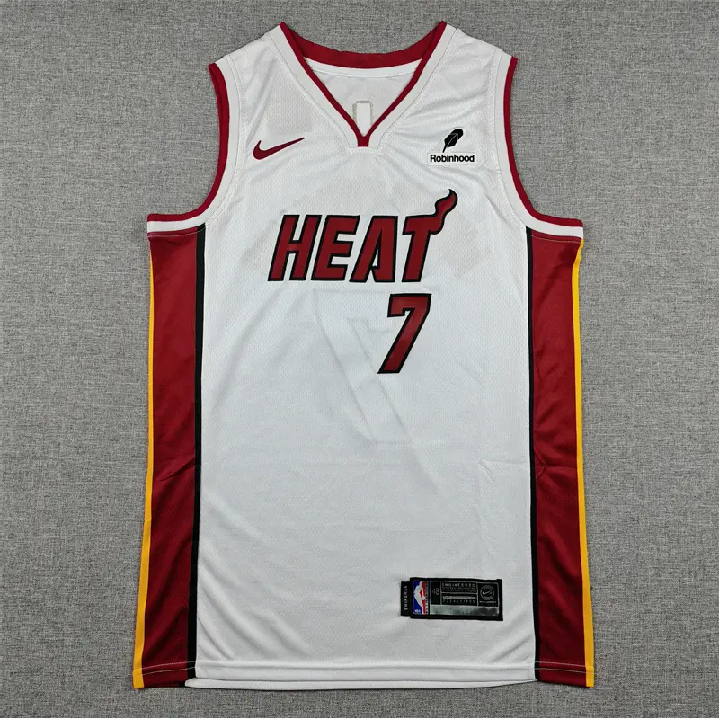Camiseta Giannis Antetokounmpo #7 Miami Heat Blanco/Rojo